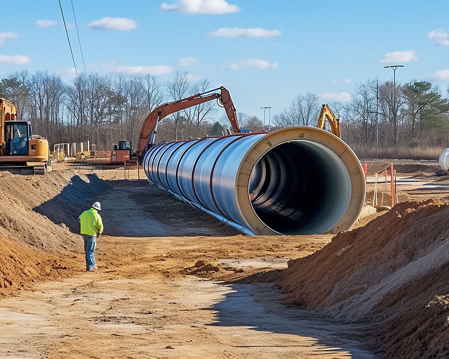 Instalación de tuberías de gran diámetro